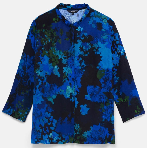 Desigual Ancona Crinkle Effect Floral Top