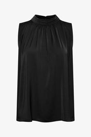 Cream Kamille Satin-Finish Top – Black