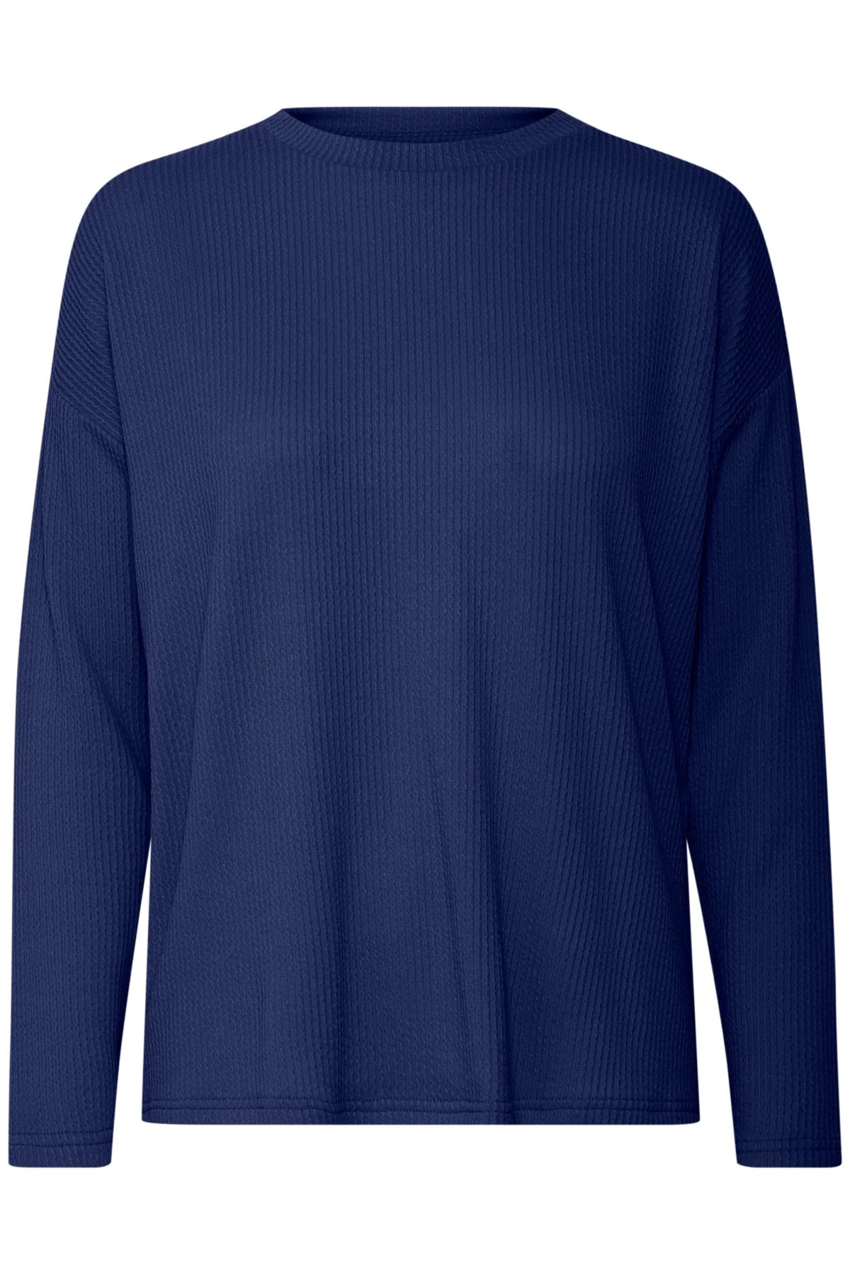 b.young Bypesina Textured Long-Sleeve Top - Medieval Blue