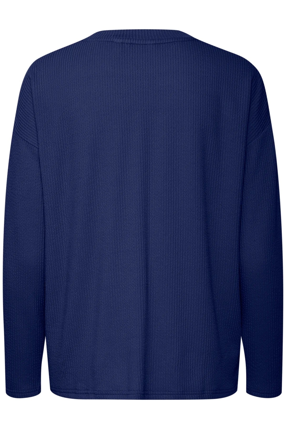 b.young Bypesina Textured Long-Sleeve Top - Medieval Blue