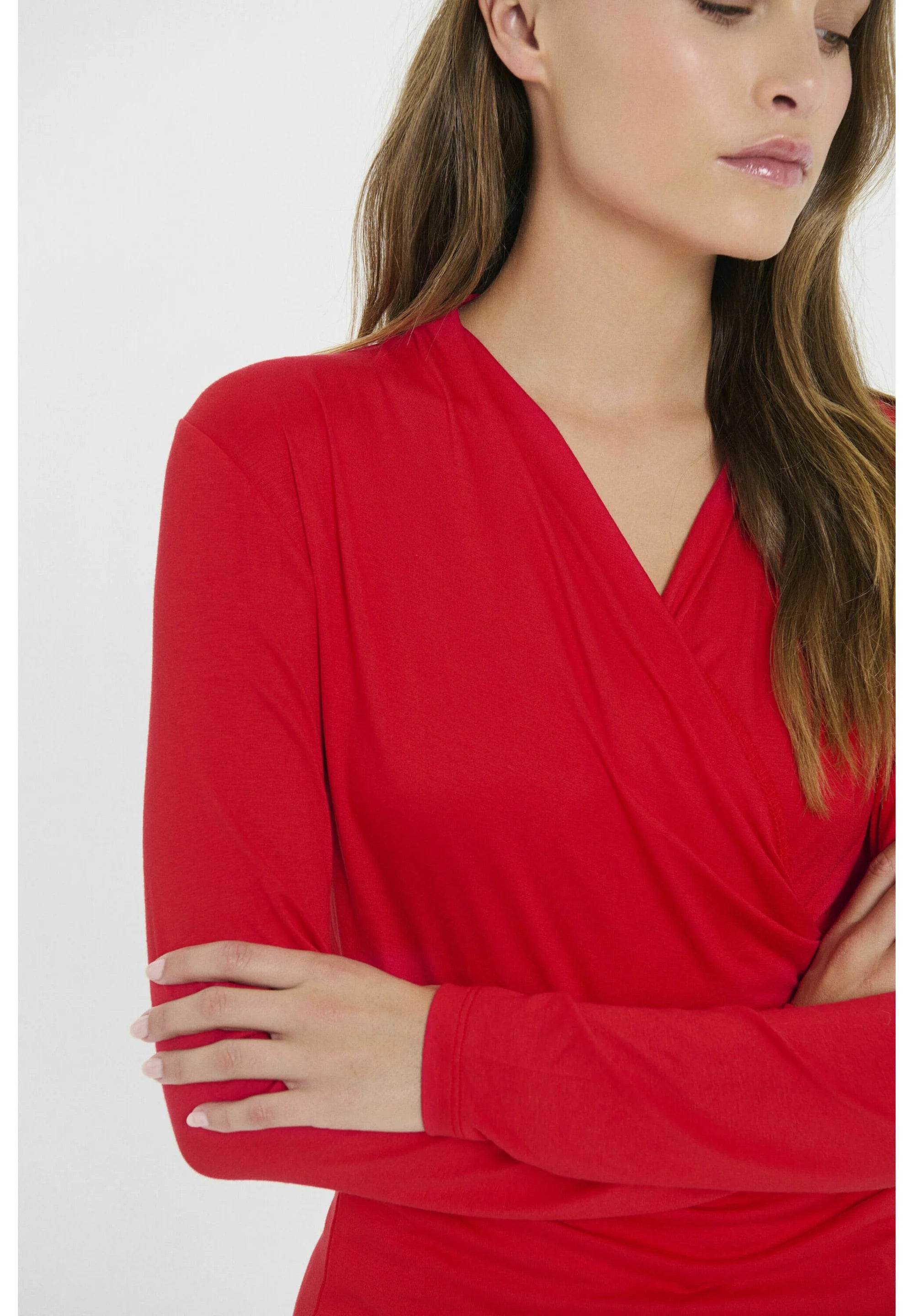 VIGGASZ WRAP Long Sleeve Top - Red