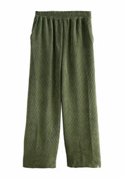 Sorbet WIDE SOFT Corduroy Trousers - Olive Green
