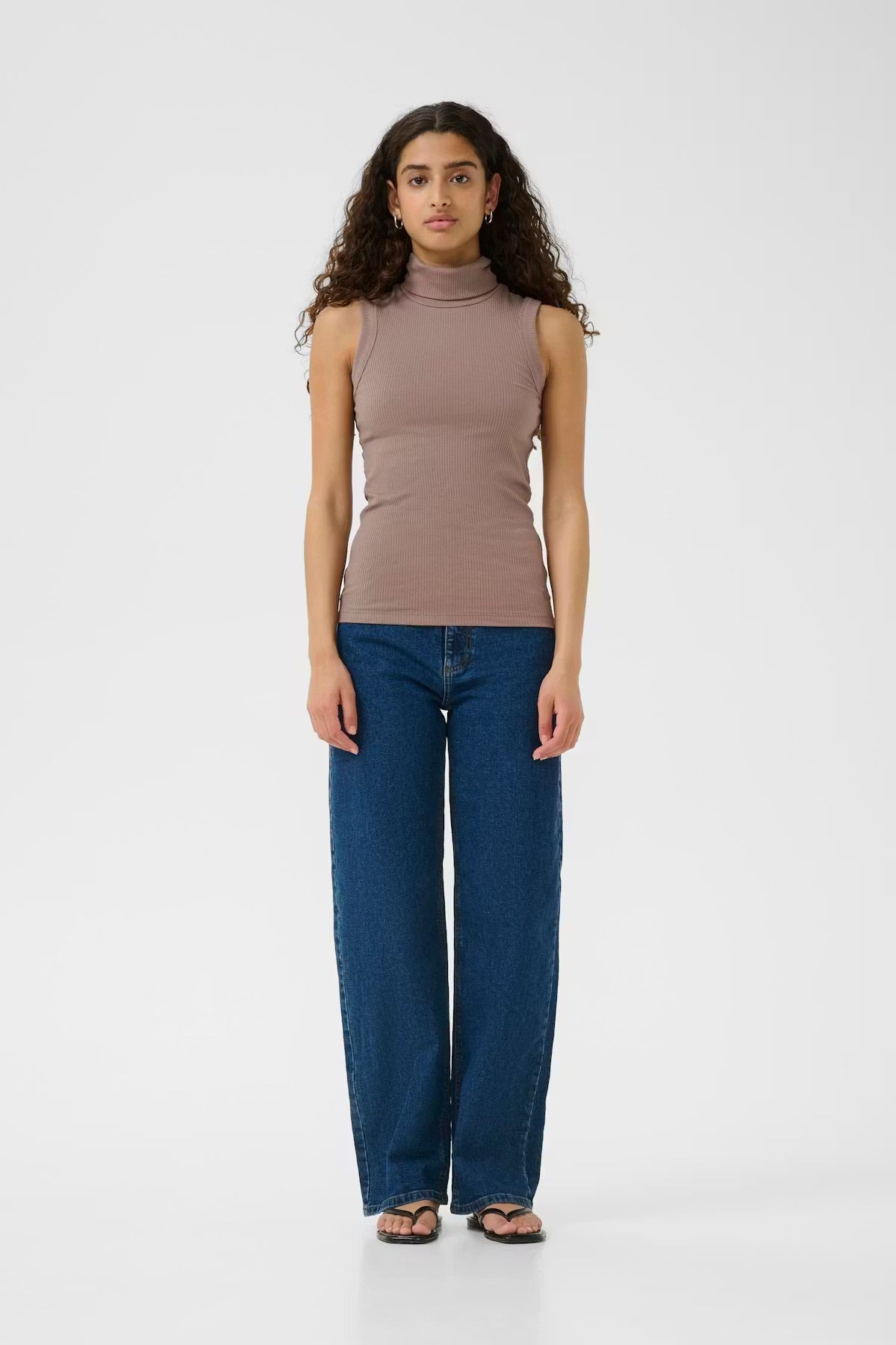 InWear DagnaIW Ribbed Turtleneck Top - Sleeveless Knit Tank