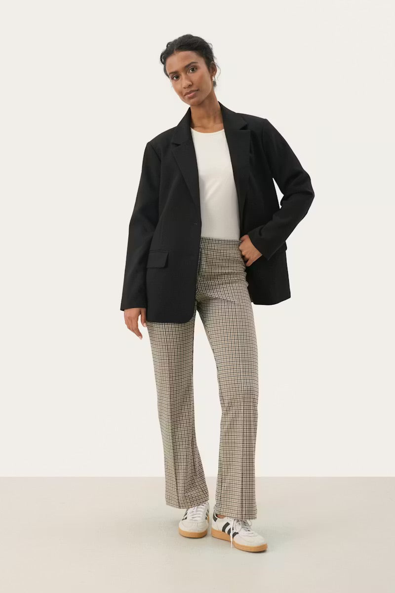 Part Two Pontas Check Trousers - Brown Gingham Tailored Pants