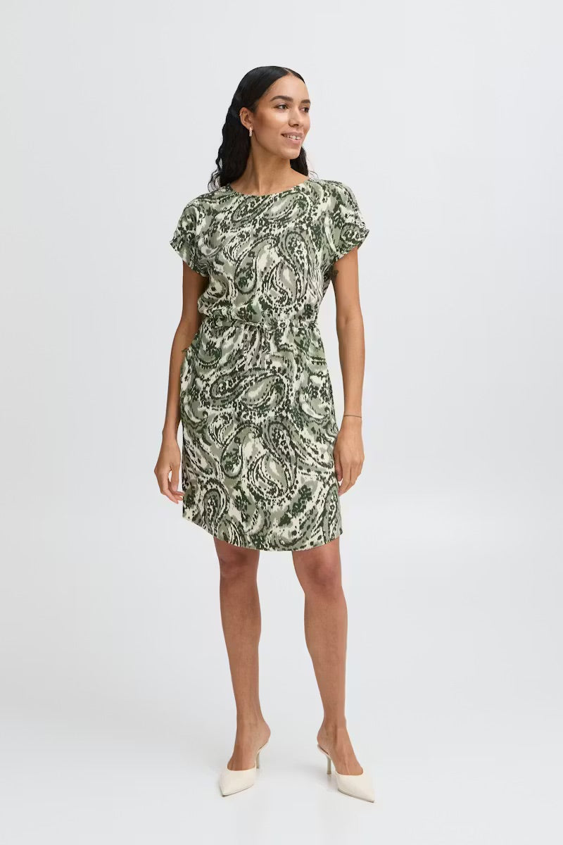 b.young BYMMJOELLA Dress - Green Paisley Print