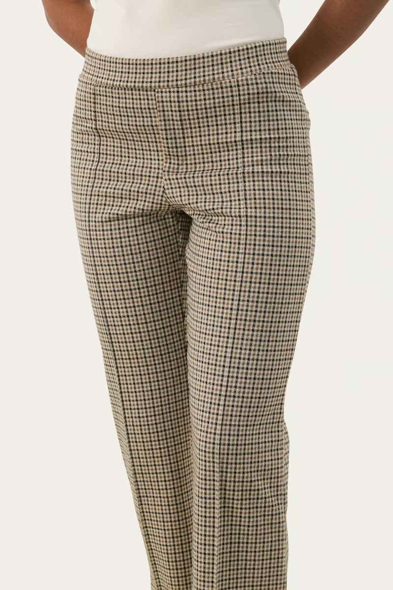 Part Two Pontas Check Trousers - Brown Gingham Tailored Pants