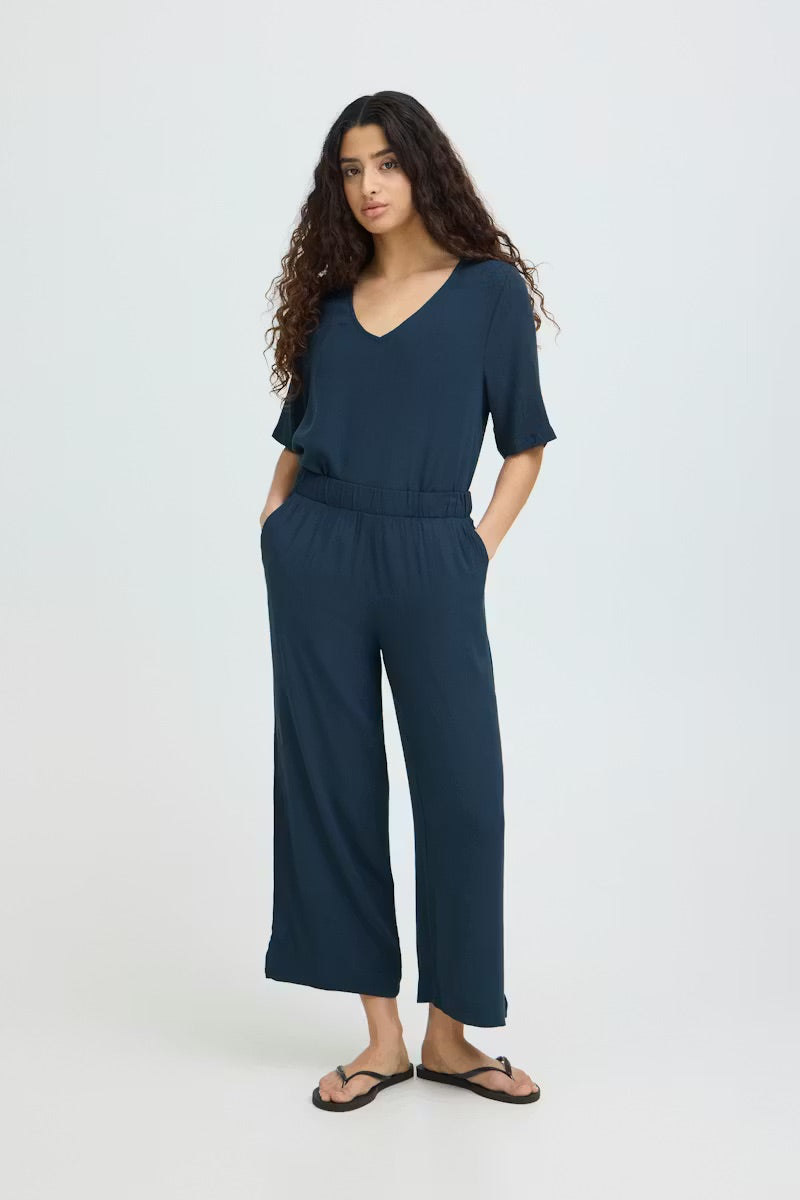 ICHI IHMARRAKECH Bukser - Deep Teal Blue