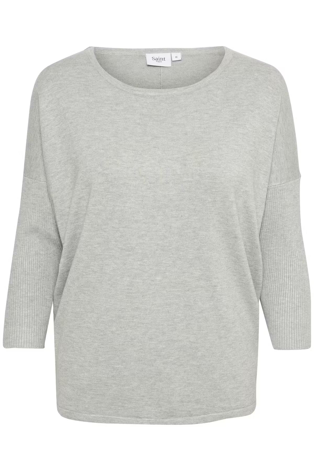 MilaSZ R-Neck Pullover - Pearl Grey Melange