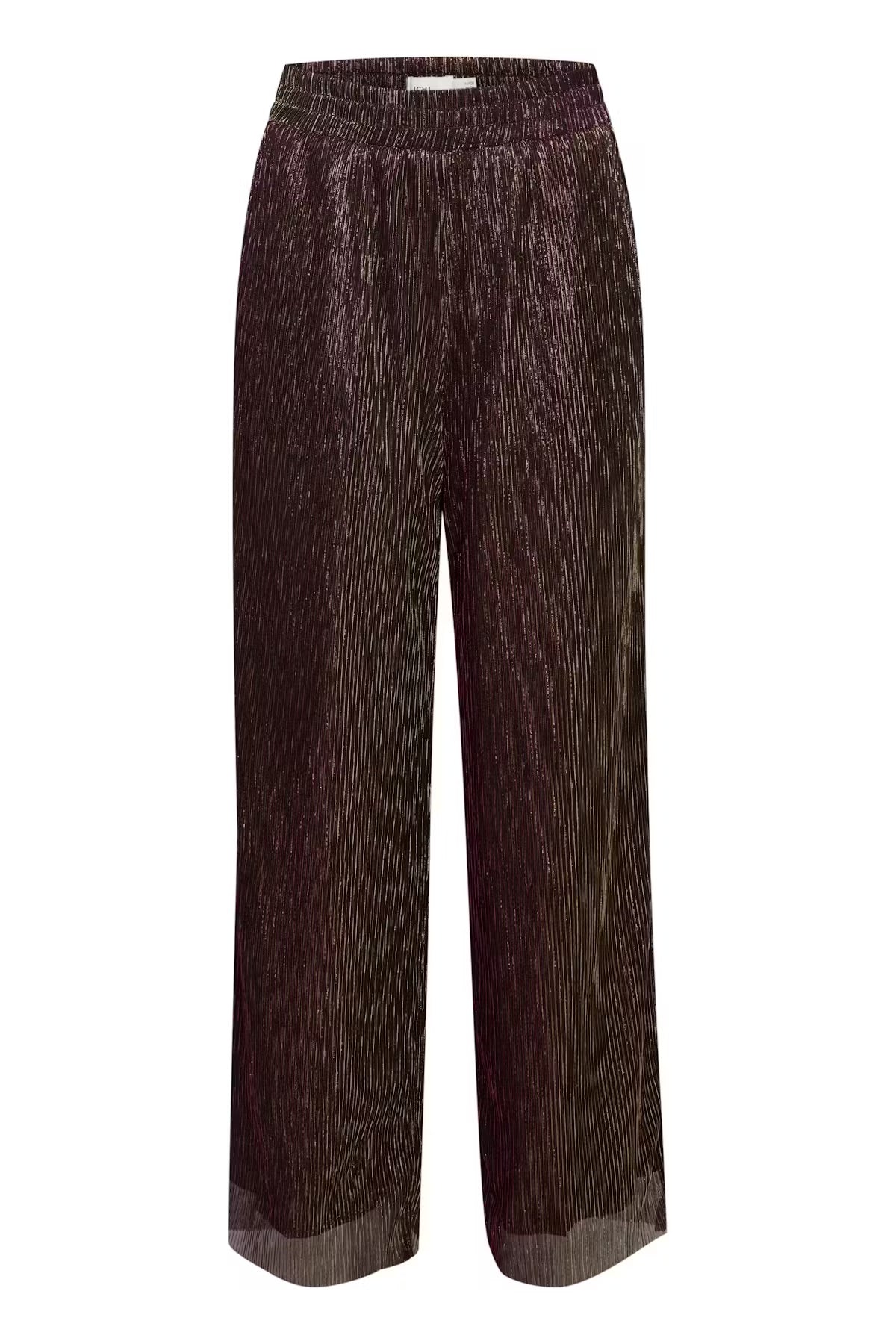 ICHI Casual Trousers – Dark Brown Metallic