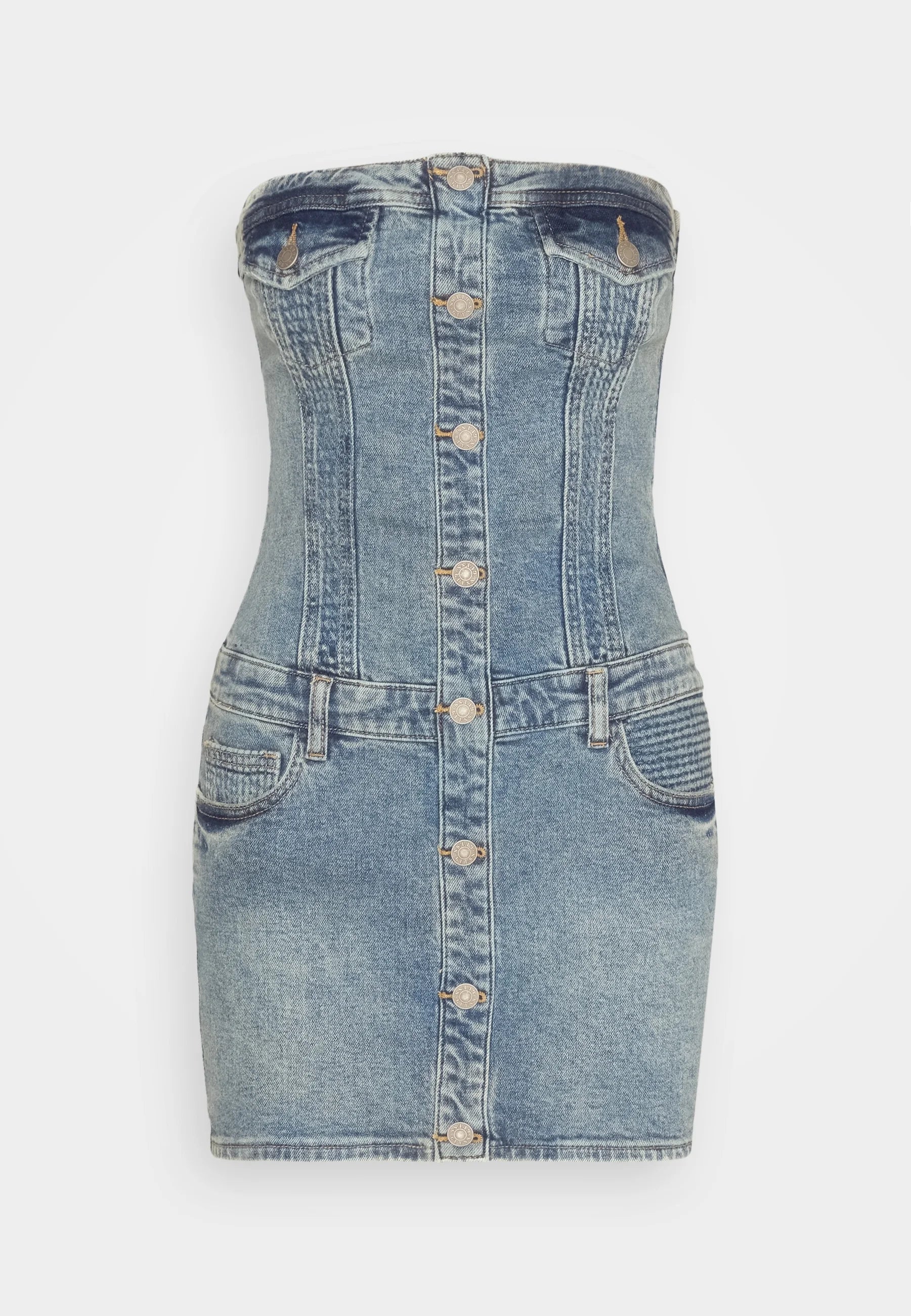 guess denim mini dress GUESS Women's Dahlia Denim Sleeveless Mini Dress