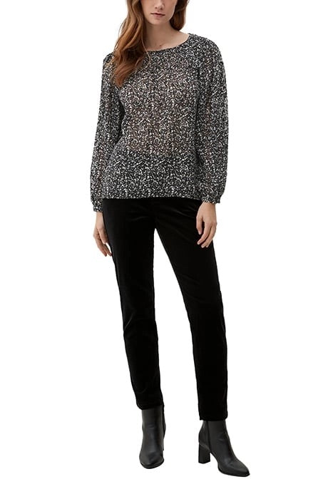 s.Oliver Floral Blouse – Grey/Black