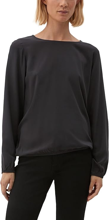 s.Oliver Long Sleeve Blouse with Keyhole Detail