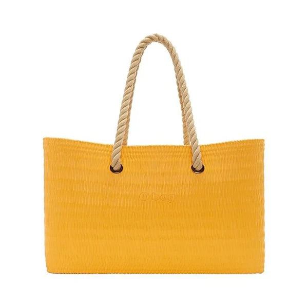 O bag Beach Tote with Inner Bag and Rope Handles - Yellow