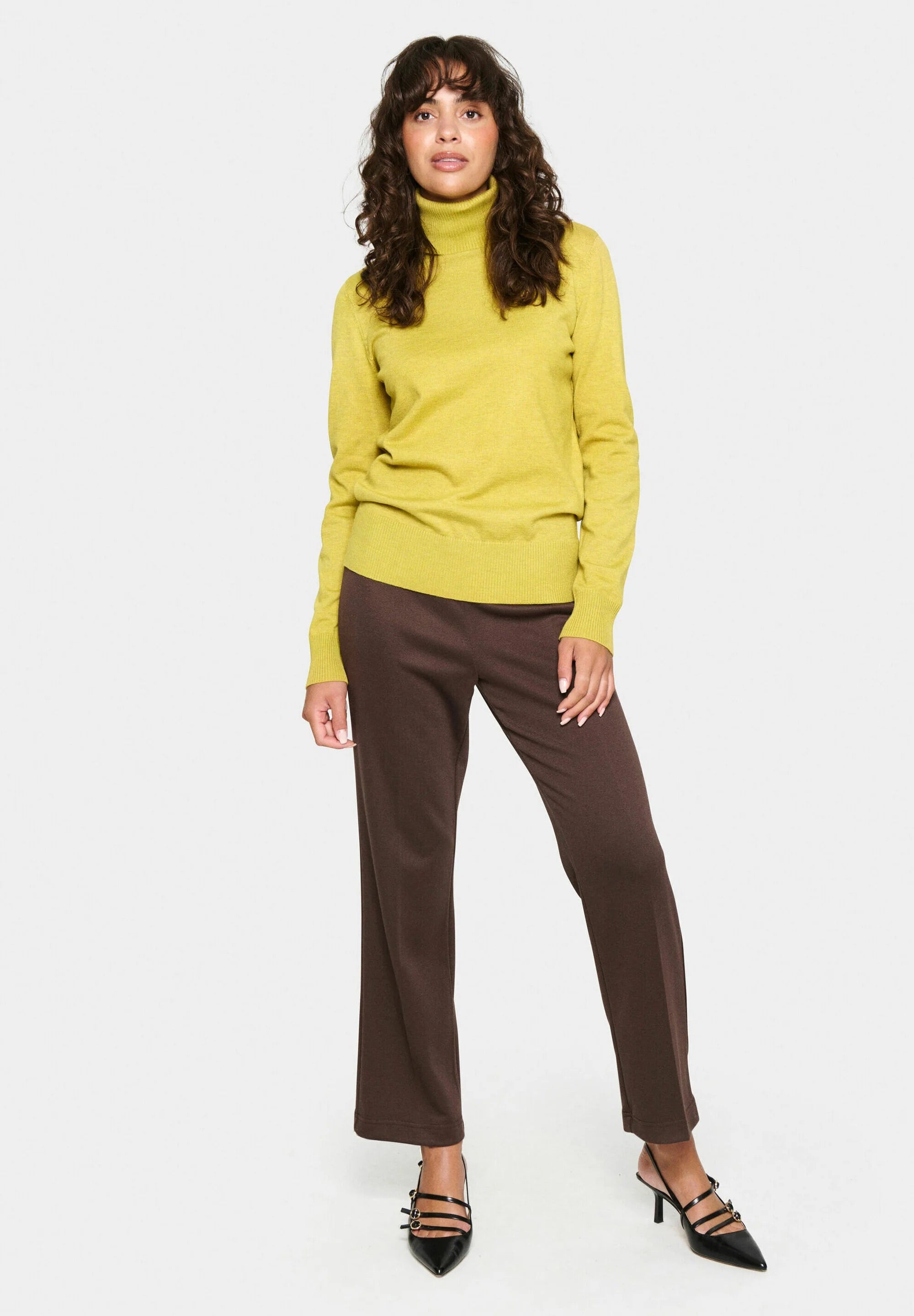 Saint Tropez MILASZ Rollneck Pullover - Lime Yellow