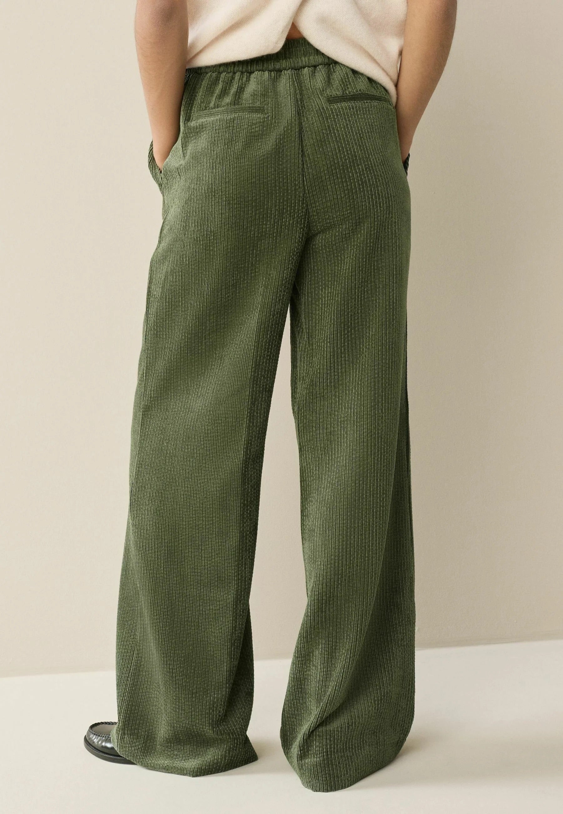 Sorbet WIDE SOFT Corduroy Trousers - Olive Green