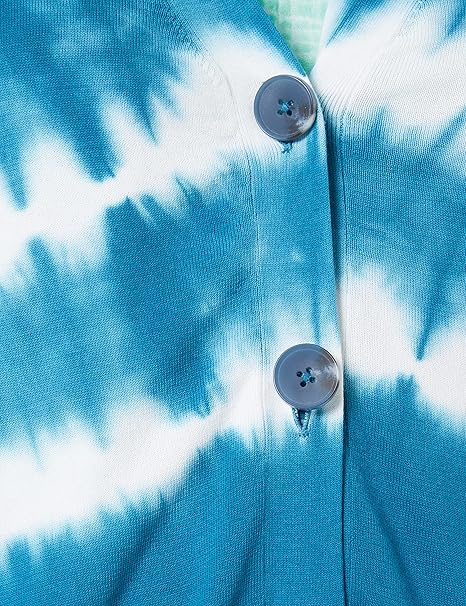 s.Oliver Tie-Dye Button Cardigan - Dark Teal Melange