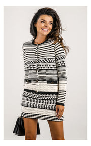 Marciano Guess Patterned Cardigan - Black-Cream