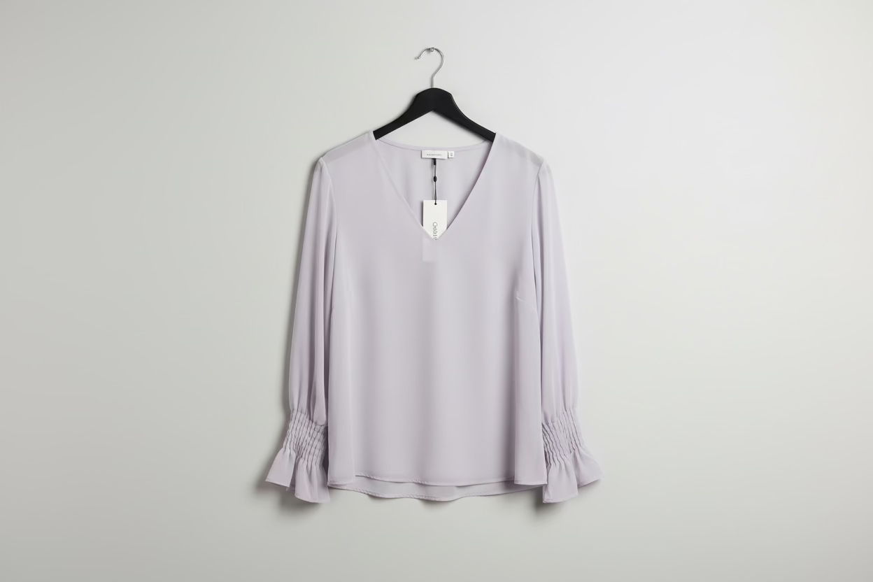 Calvin Klein Light Purple V-Neck Blouse
