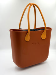 Bruciato O bag Classic – Beige/Nude Handbag with Checkered Zippered Interior