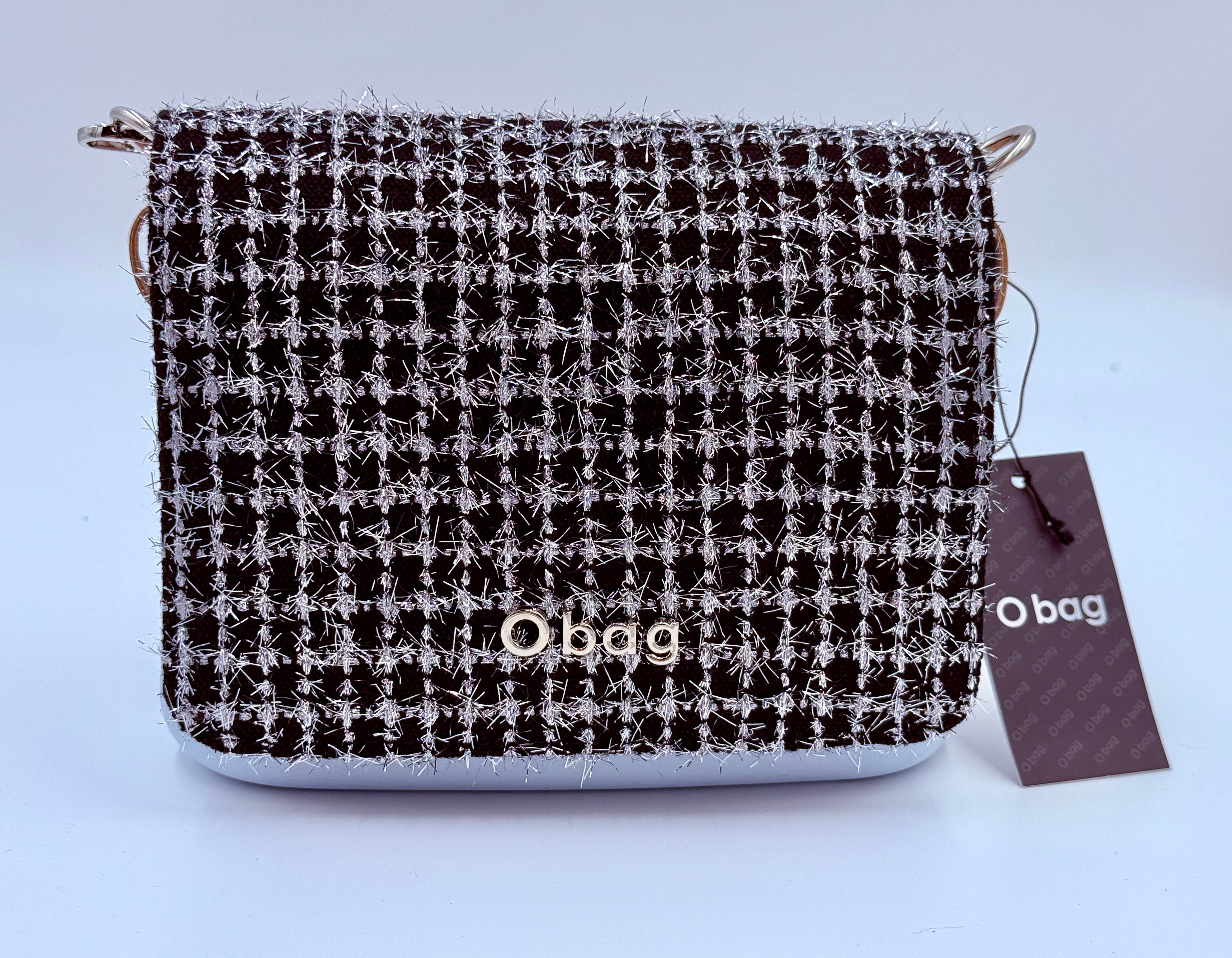 O bag Pocket bag – with tweed lid and patterned wide shoulder strap