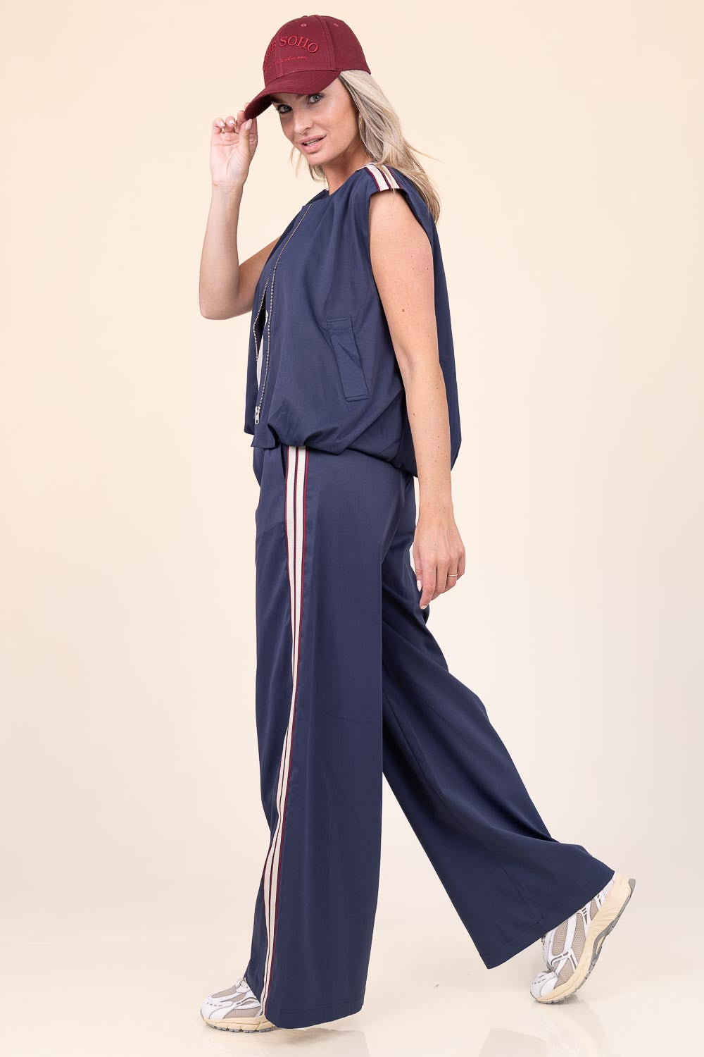 Co'couture Mingus Sporty Wide Leg Pants – Dark Blue