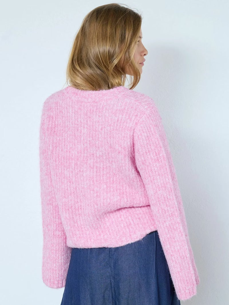 Co'couture Charlie V-Neck Cardigan – Pale Pink