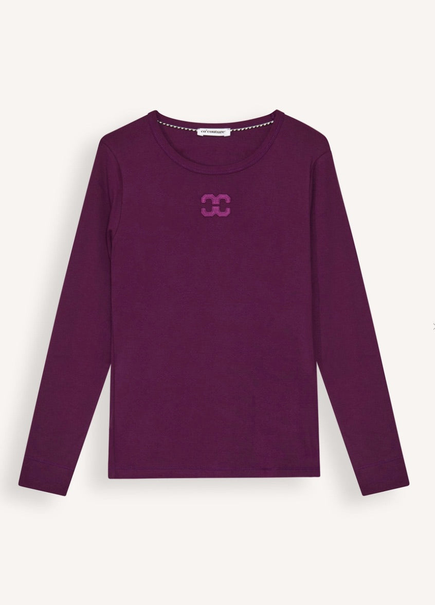 Co'couture Granny CC Long Sleeve Top – Plum