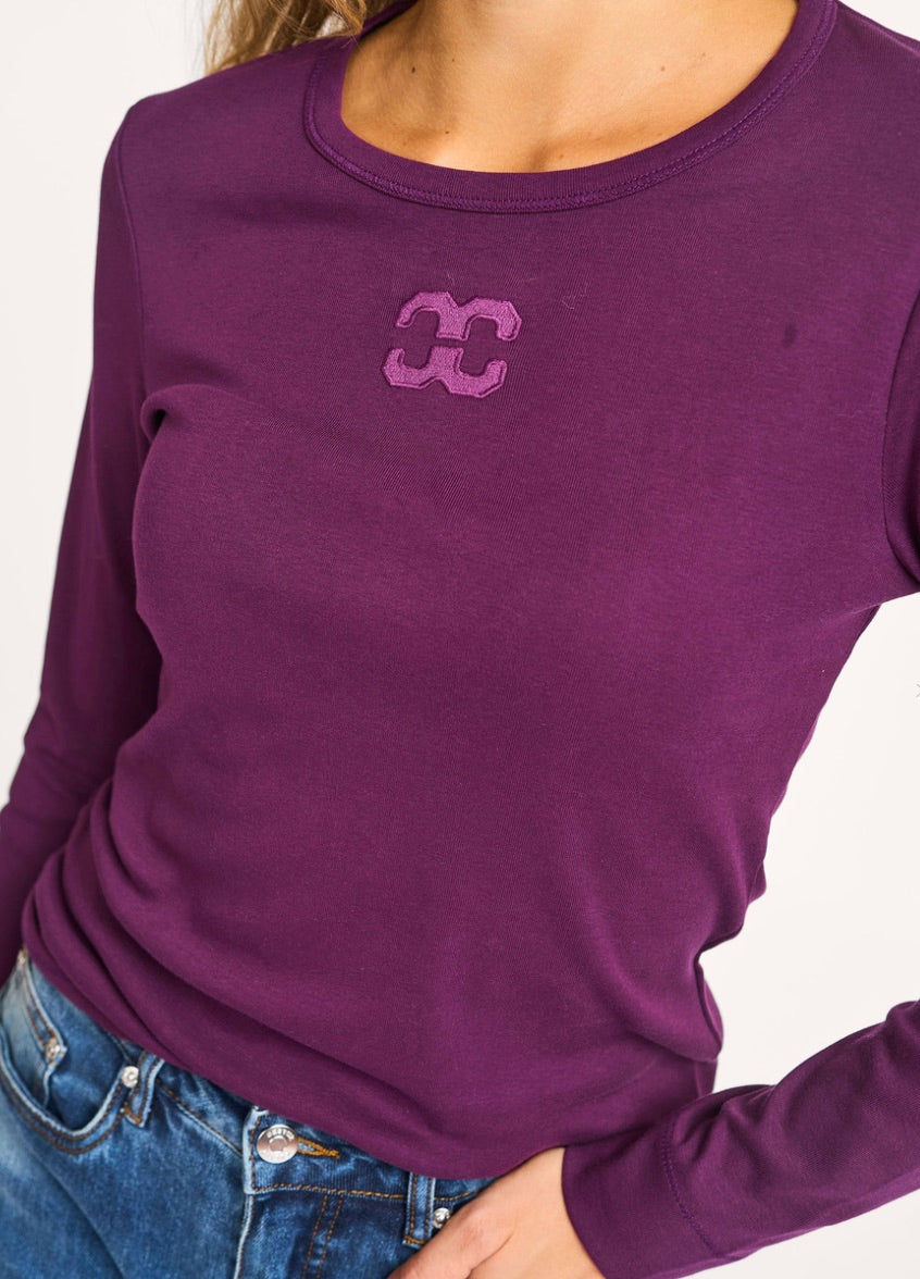 Co'couture Granny CC Long Sleeve Top – Plum