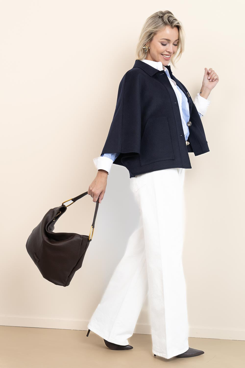 Co'couture Suri Oversized Striped Shirt – Blue Mix