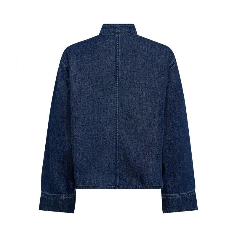 Co'couture Azmina CC Denim Placket Blouse – Denim Blue