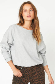 Co'couture Dengi Open Back Sweat – Grey Melange