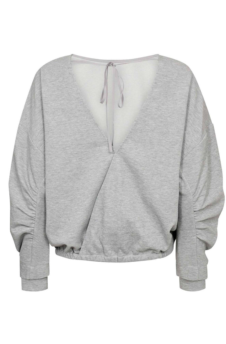 Co'couture Dengi Open Back Sweat – Grey Melange