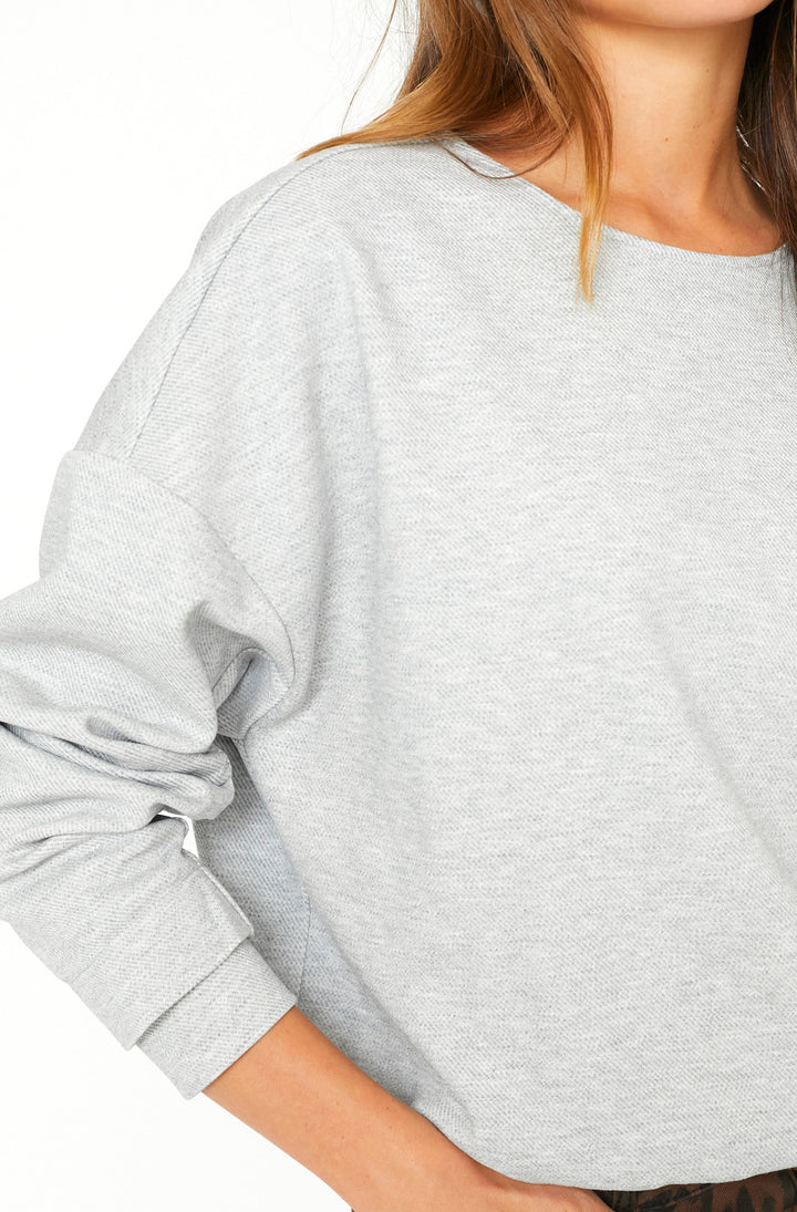 Co'couture Dengi Open Back Sweat – Grey Melange