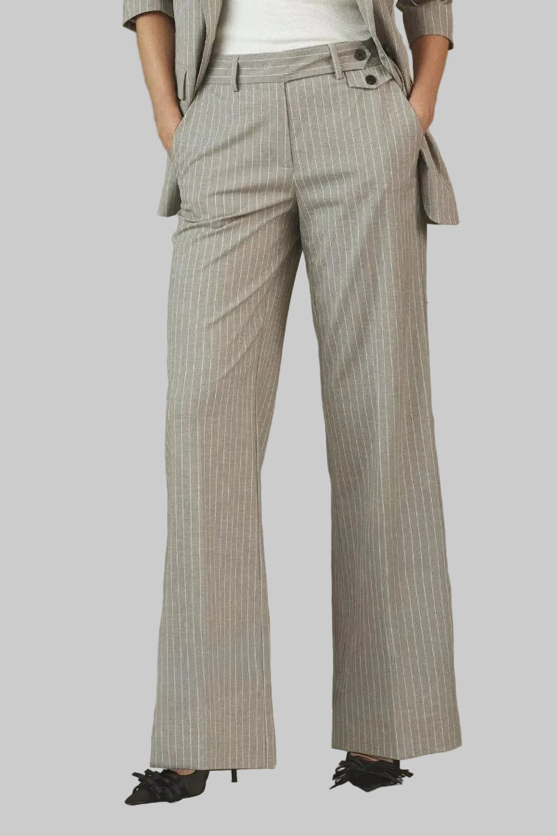 Co'couture Quin Pin Wide-Leg Trousers – Mink