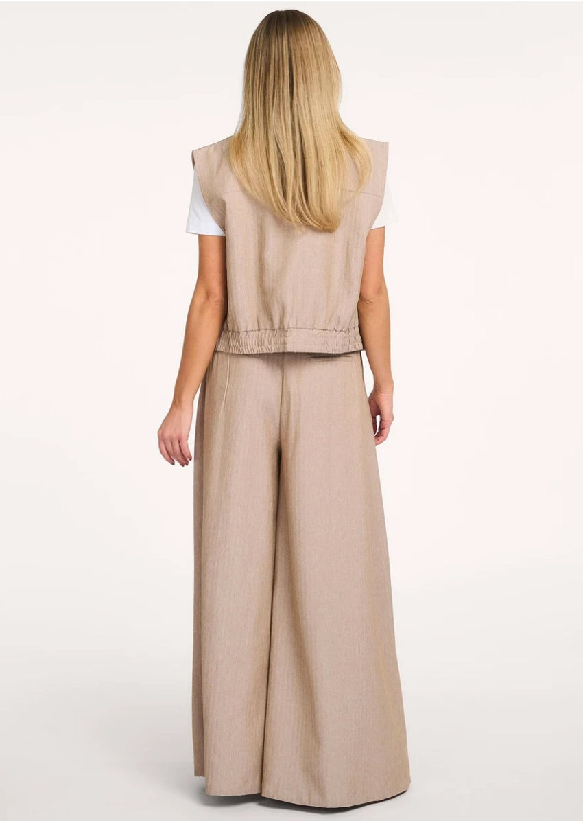Co'couture Marlo CC Long Wide-Leg Trousers – Sand