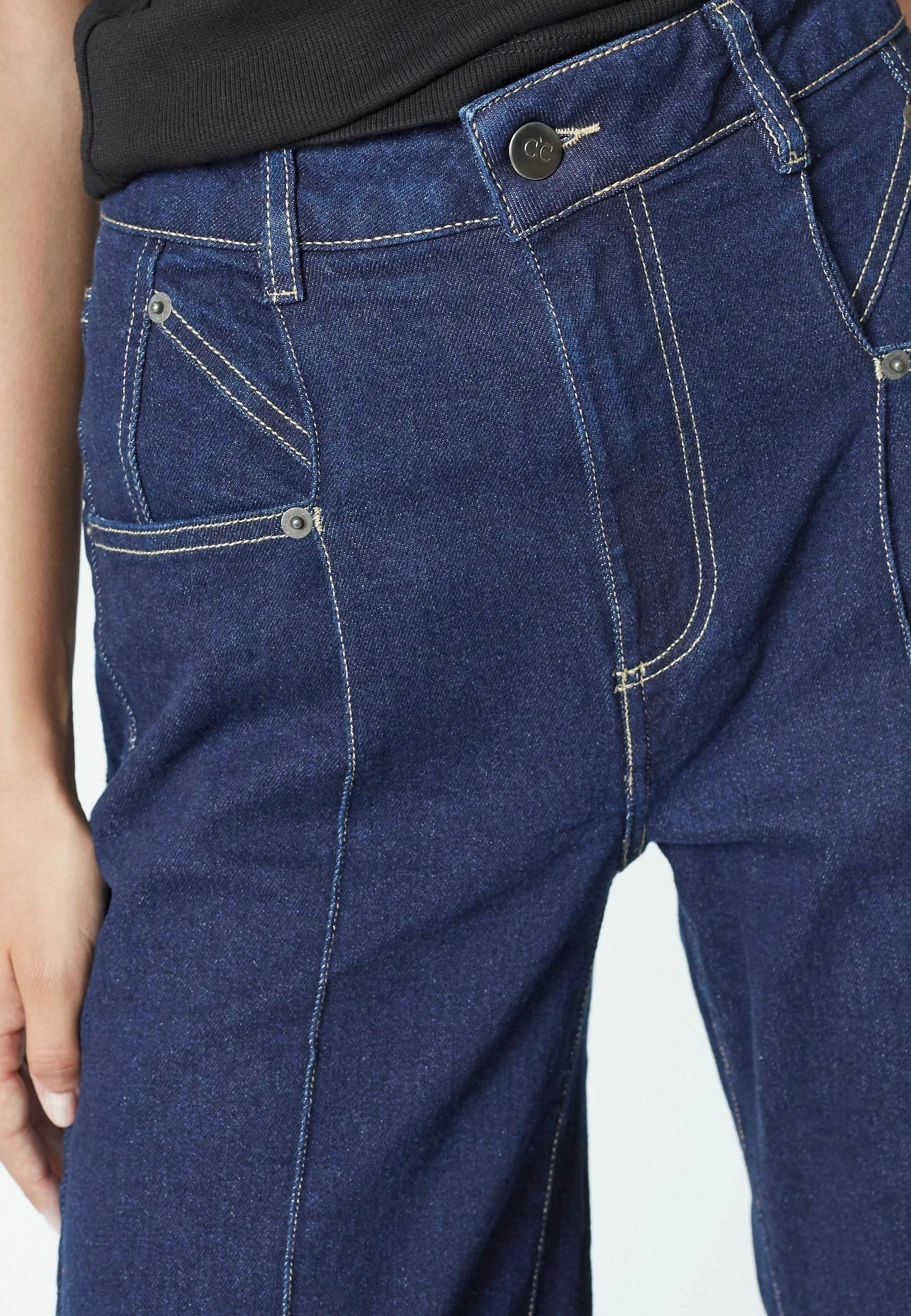 Co'couture Theo CC Wide Flared Jeans – Dark Denim