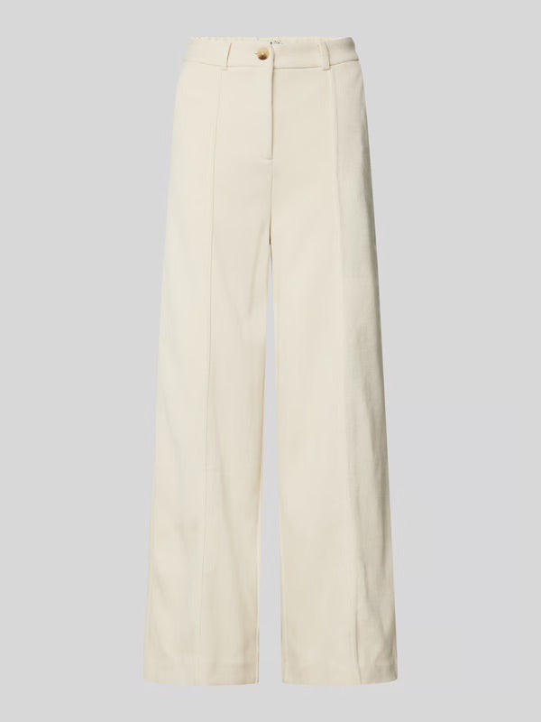 ICHI Ihkate Corduroy Wide Leg Pants - Ivory