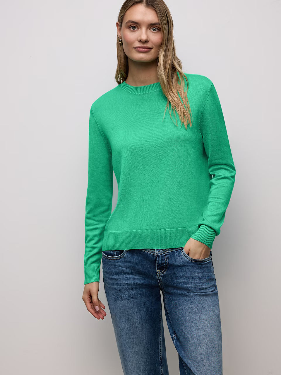 Saint Tropez STREET ONE Crew Neck Sweater - Emerald Green