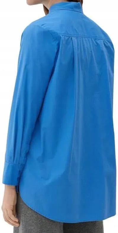 s.Oliver RED LABEL Cotton Shirt with Chest Pocket - Royal Blue