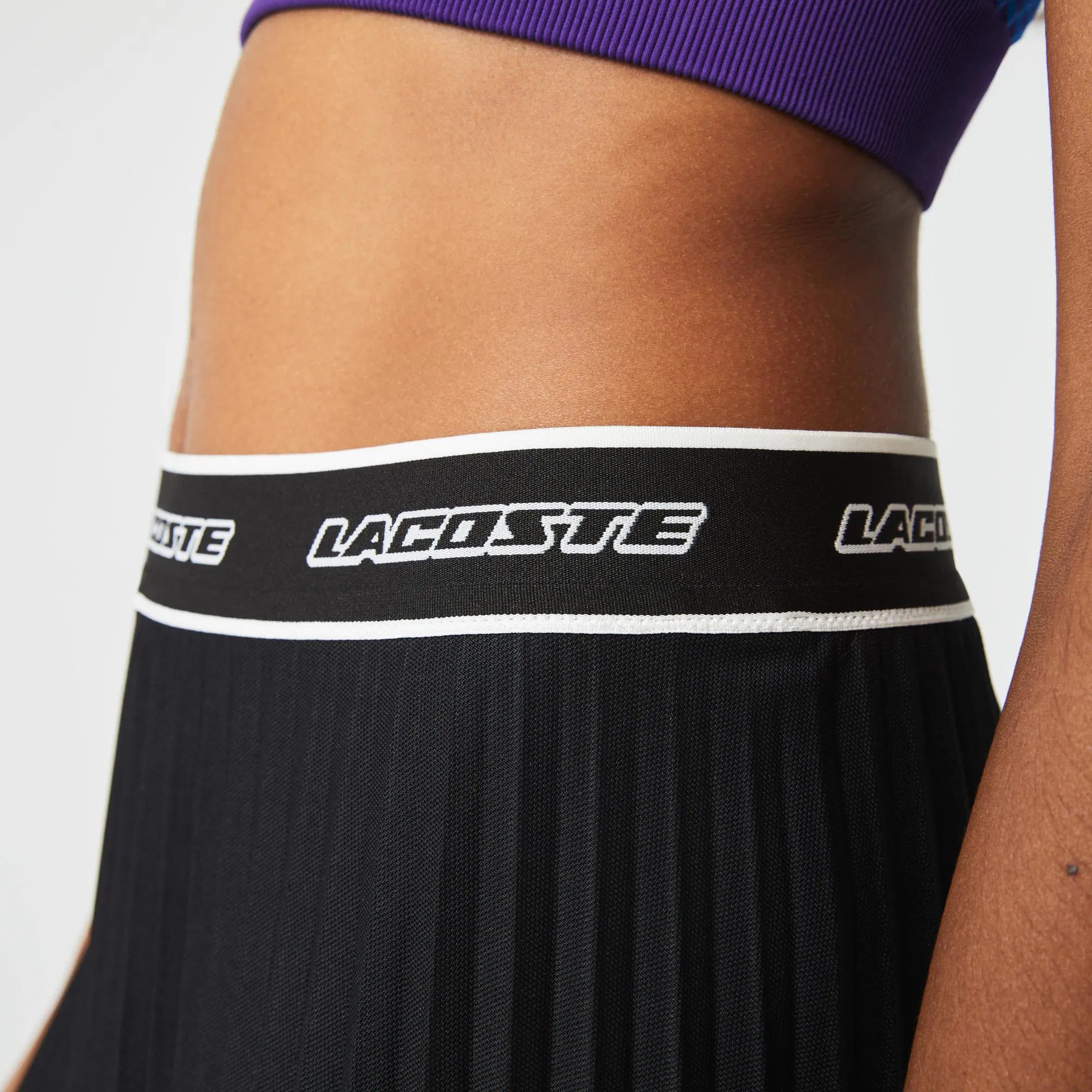 Lacoste Women's Elastic Waist Short Pleated Skirt