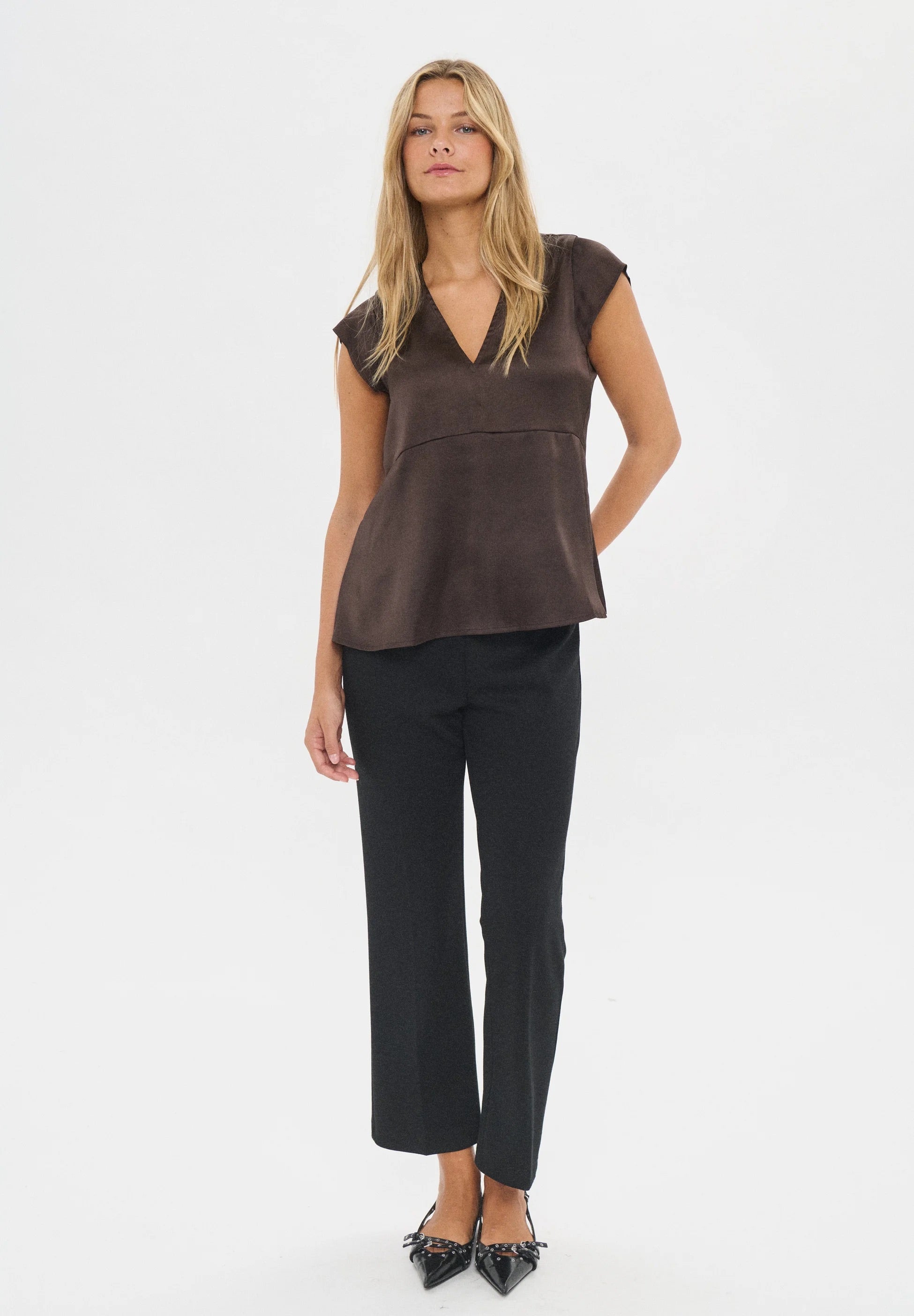 Saint Tropez SafinaSZ SS Blouse - Dark Oak