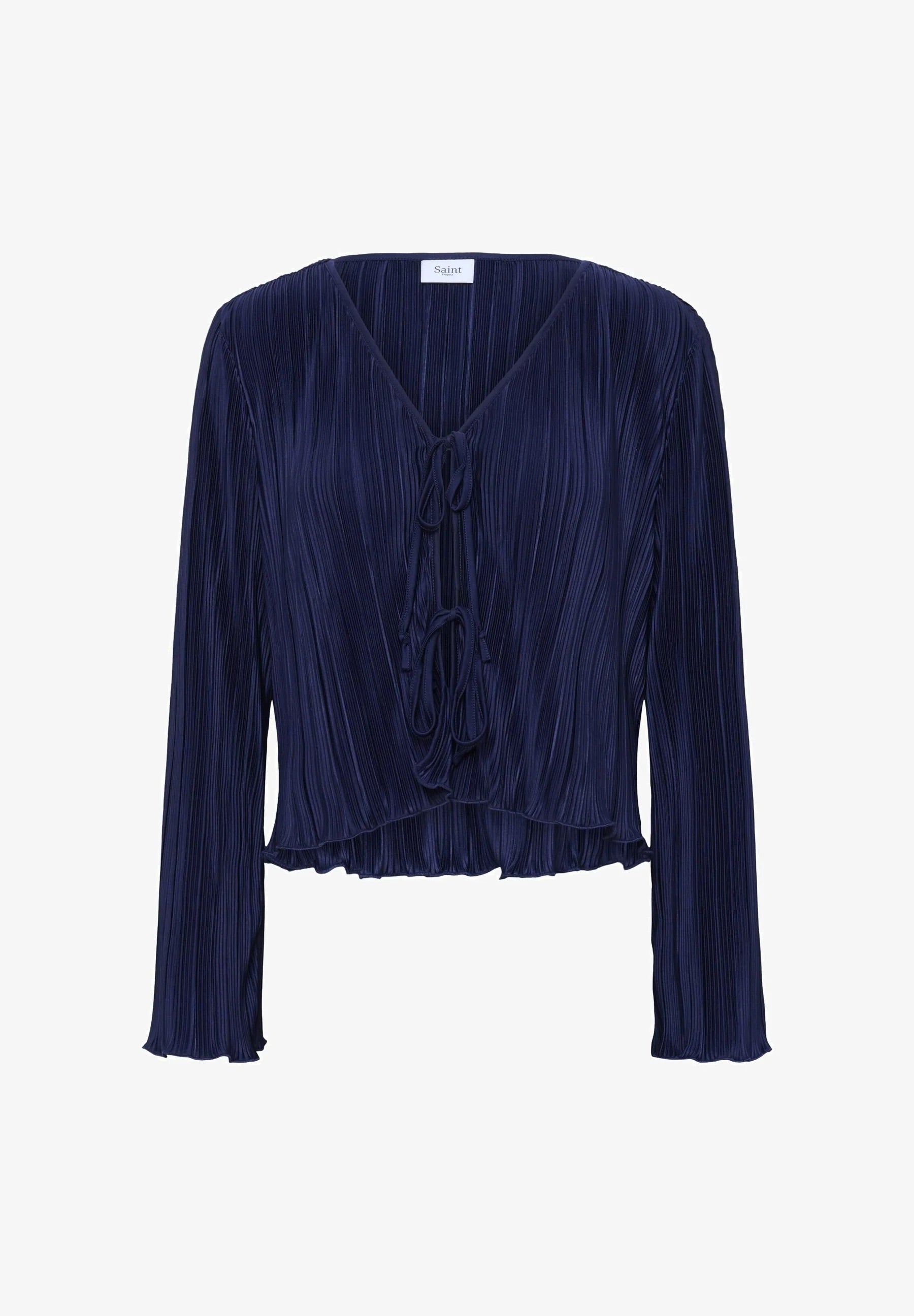 Saint Tropez ZUNISZ TIE Pleated Blouse - Eclipse
