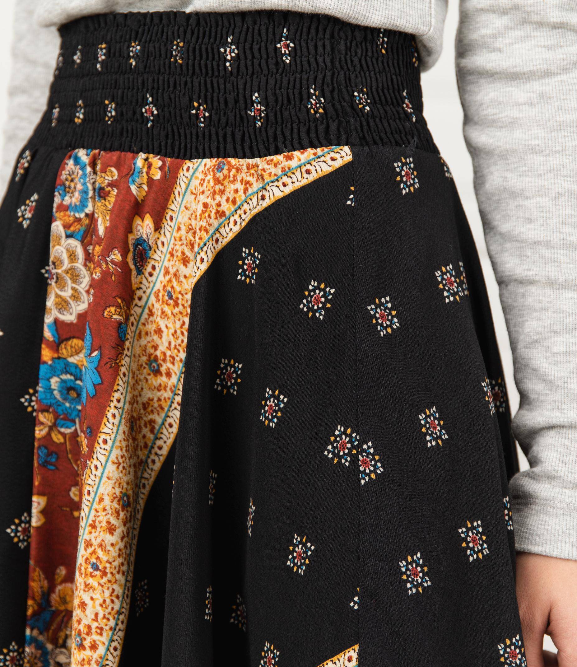Desigual Blunt Floral Asymmetric Skirt