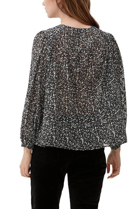 s.Oliver Floral Blouse – Grey/Black