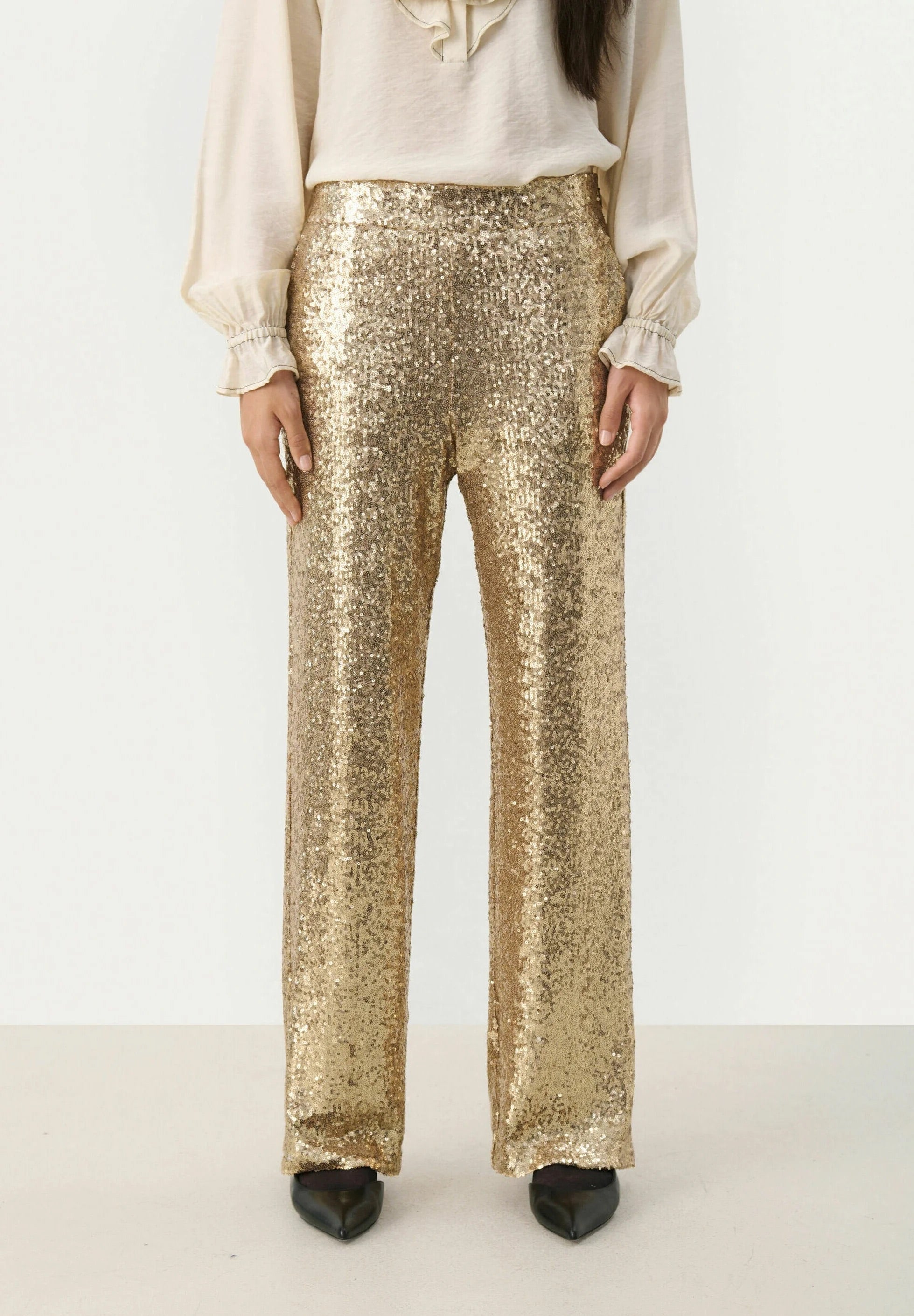 Part Two MELODIEPW Sequin Wide-Leg Trousers - Gold