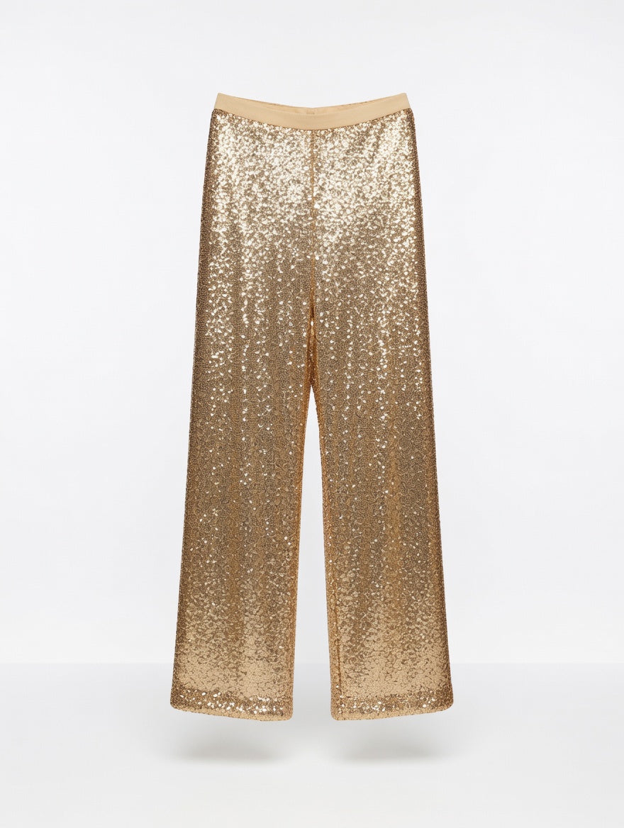 PartTwo Tatianas Wide-Leg Sequin Pants - Gold