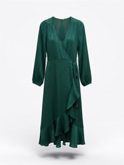 SOAKED in Luxury SLParis Karven Wrap Dress – Emerald Green
