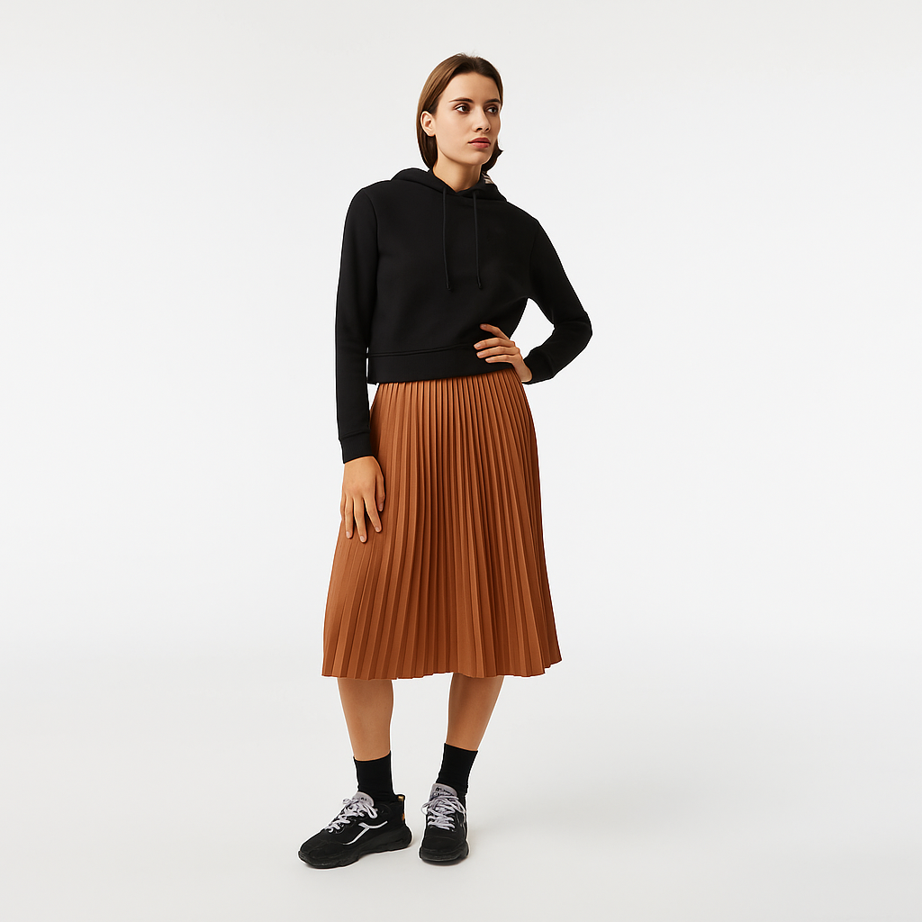 Lacoste Women's Elastic Waist Pleated Skirt