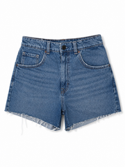 Guess Lilly Frayed Denim Shorts – Blue