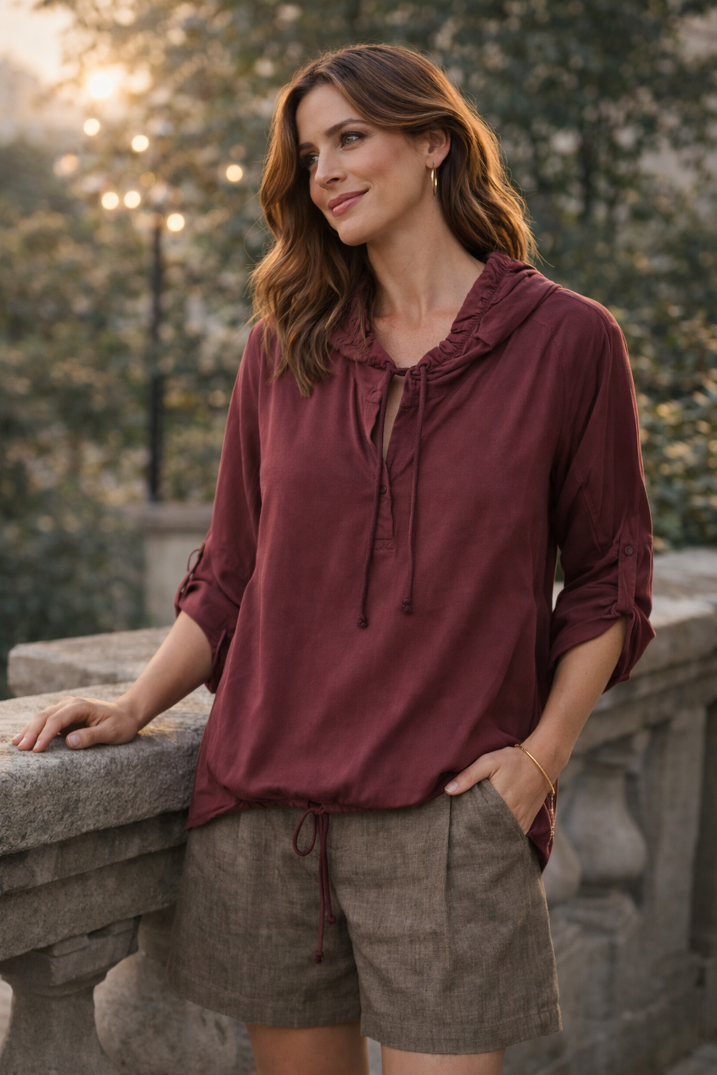 Sorbet SBHOODIE Hooded Shirt - Burgundy